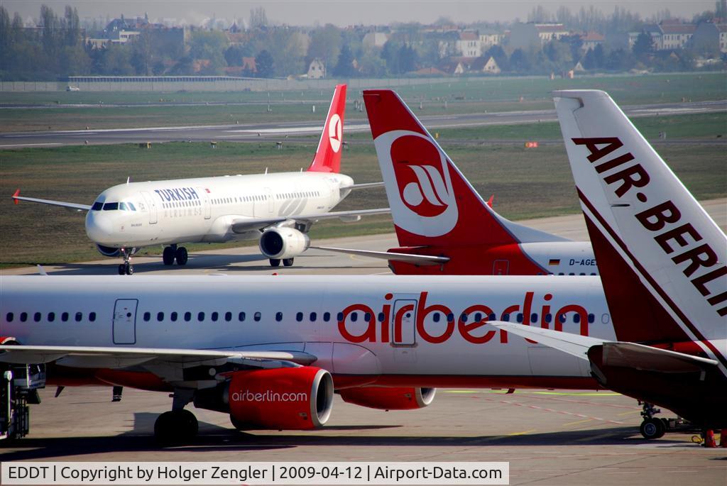 Tegel International Airport (closing in 2011), Berlin Germany (EDDT) - A bunch of red and white airplanes