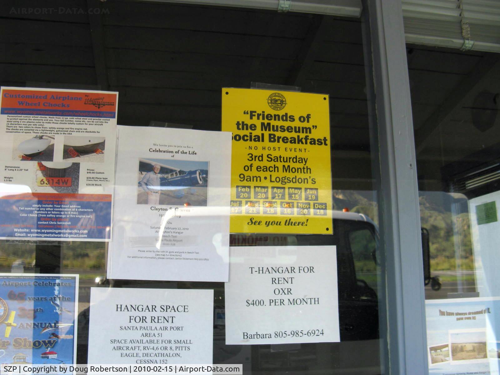 Santa Paula Airport (SZP) - Recent Airport Office Notices