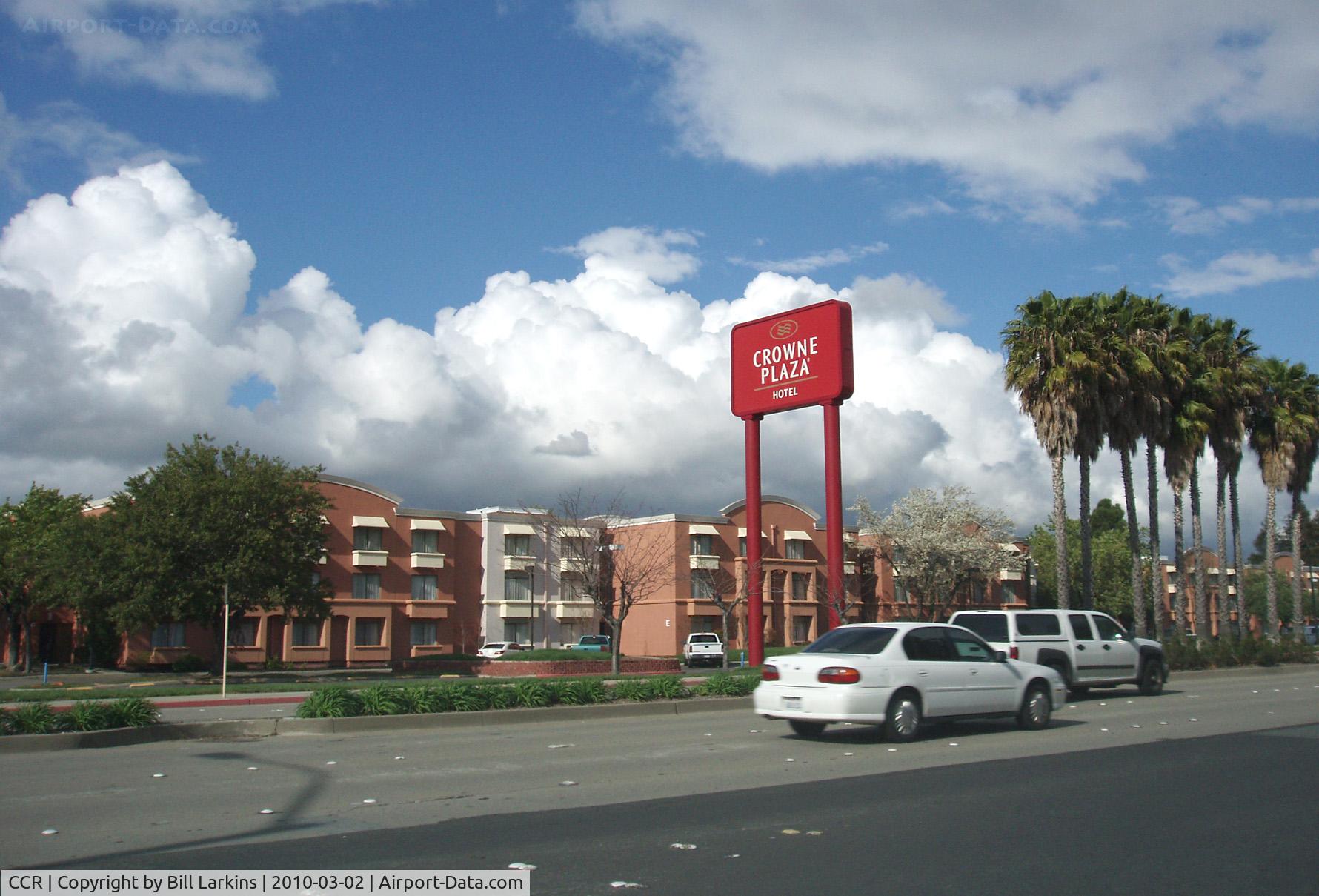 Buchanan Field Airport (CCR) - Airport Hotel on a special day. Aircraft can park directly at the rear of the hotel.