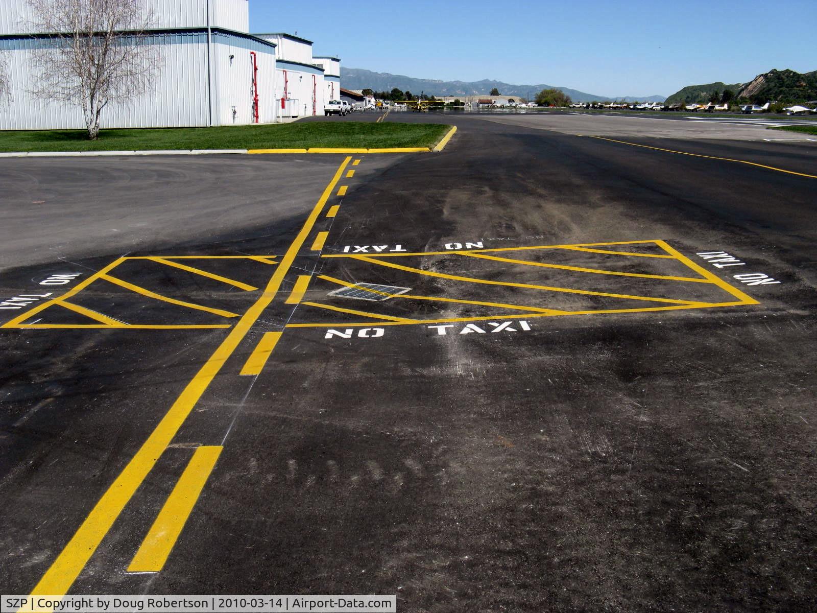 Santa Paula Airport (SZP) - New-No Taxi Warning Area-Depression-Prop eater?