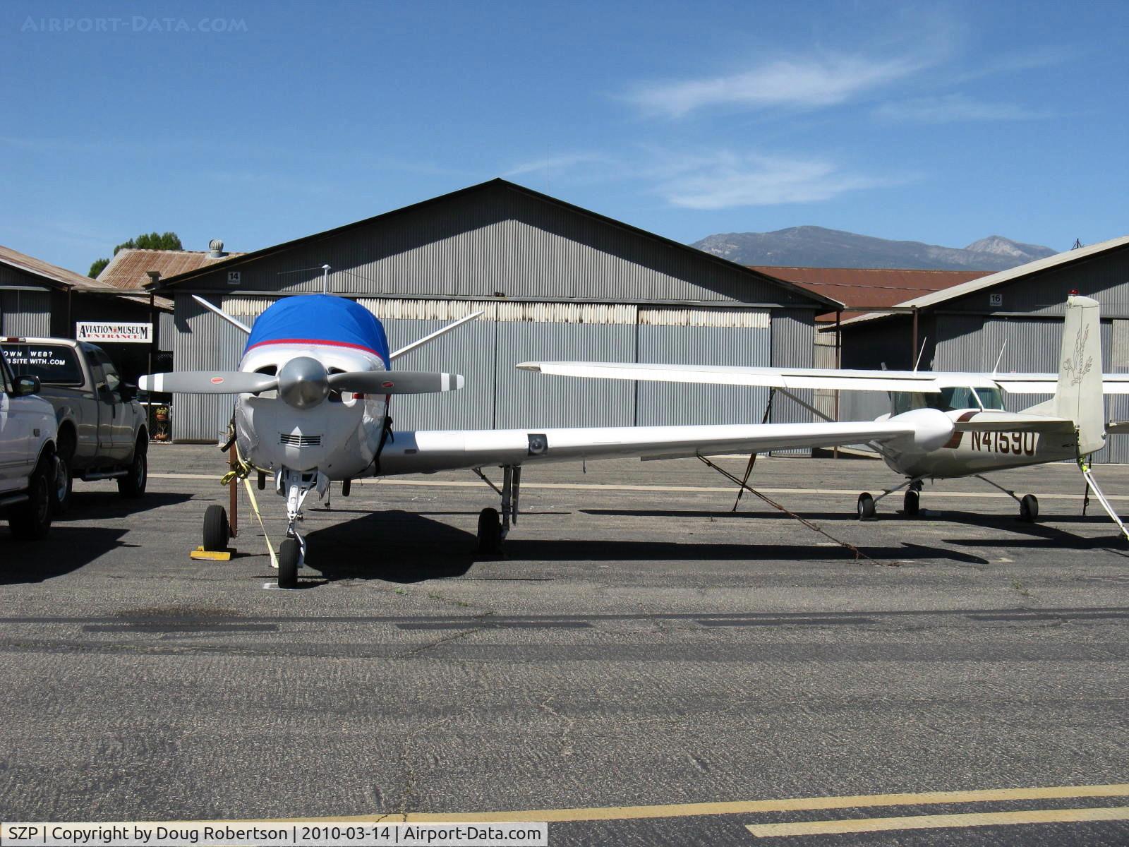 Santa Paula Airport (SZP) - Single wing (offset gear) Beech BONANZA, (fly from right seat?)