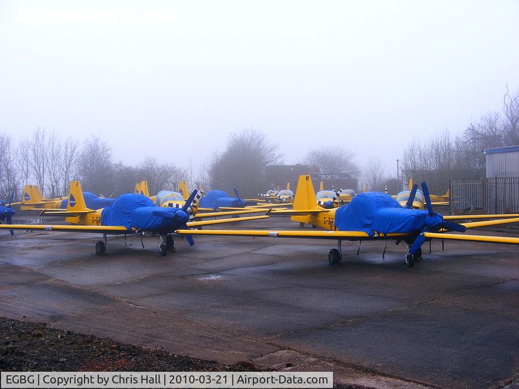 Leicester Airport, Leicester, England United Kingdom (EGBG) - some of the Slingsby T.67M-260 Firefly's of Babcock Defence Services, stored at Leicester