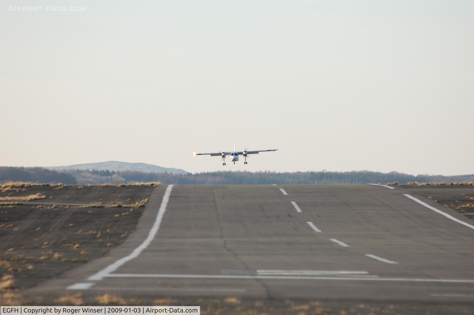 Swansea Airport, Swansea, Wales United Kingdom (EGFH) - Looking west towards Runway 10/28 