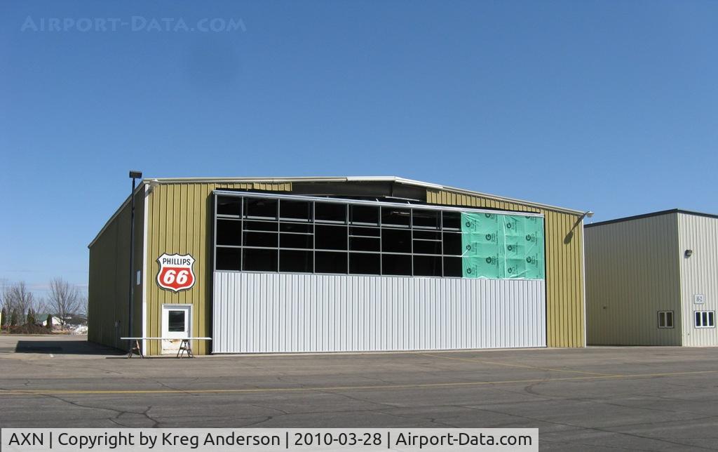 Chandler Field Airport (AXN) - Construction on a new hangar door.