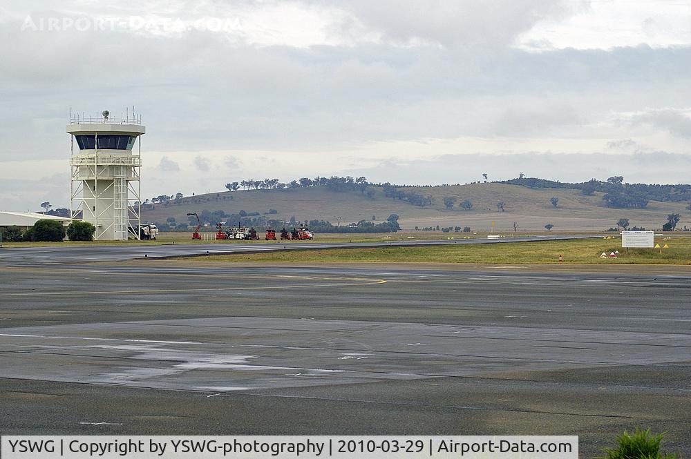 Wagga Wagga Airport, Wagga Wagga, New South Wales Australia (YSWG) - YSWG control tower (disused) and the newly resurfaced Taxiway C.jpg