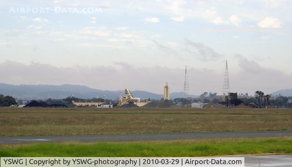 Wagga Wagga Airport, Wagga Wagga, New South Wales Australia (YSWG) - Australia's largest portable asphalt manufacturing plant and non-directional beacon (NDB) at YSWG.