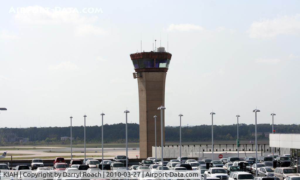 George Bush Intercontinental/houston Airport (IAH) - The employee parking lot overlooking to old control tower.