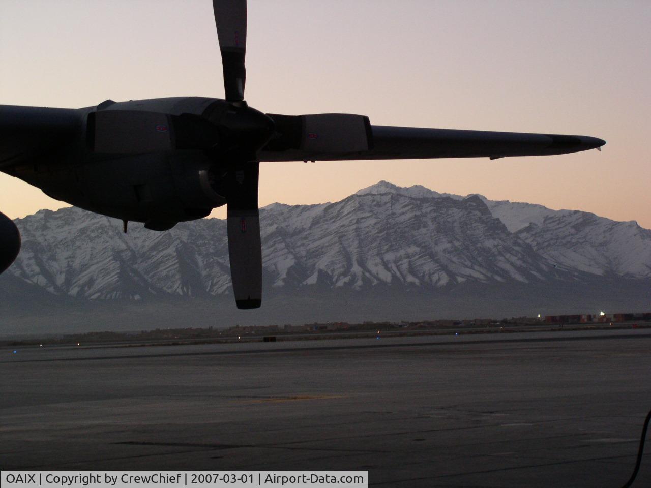 Bagram Air Base Airport, Bagram near Charikar Afghanistan (OAIX) - Flight line at sunrise
