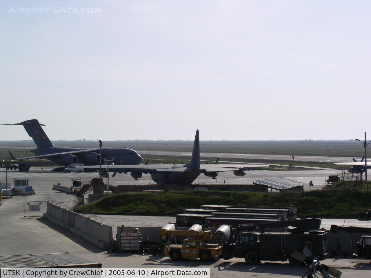Karshi_Airport, Karshi Uzbekistan (UTSK) - Flight Line at Karshi