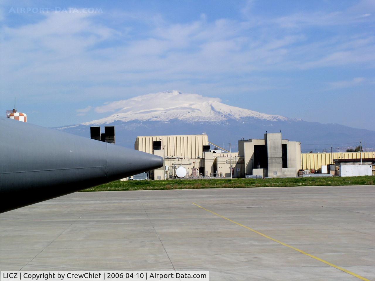 Sigonella Airport (military), Catania Italy (LICZ) - Mount Etna from taxiway