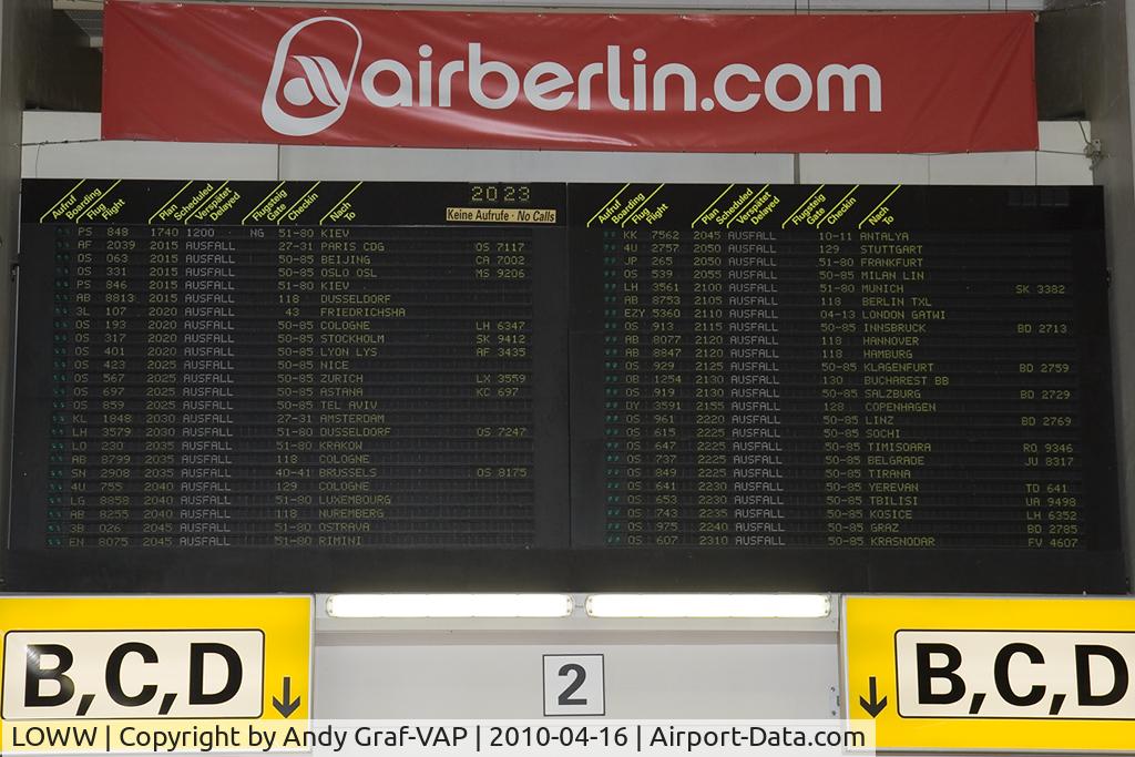 Vienna International Airport, Vienna Austria (LOWW) - Volcanic ash stops traffic at LOWW.