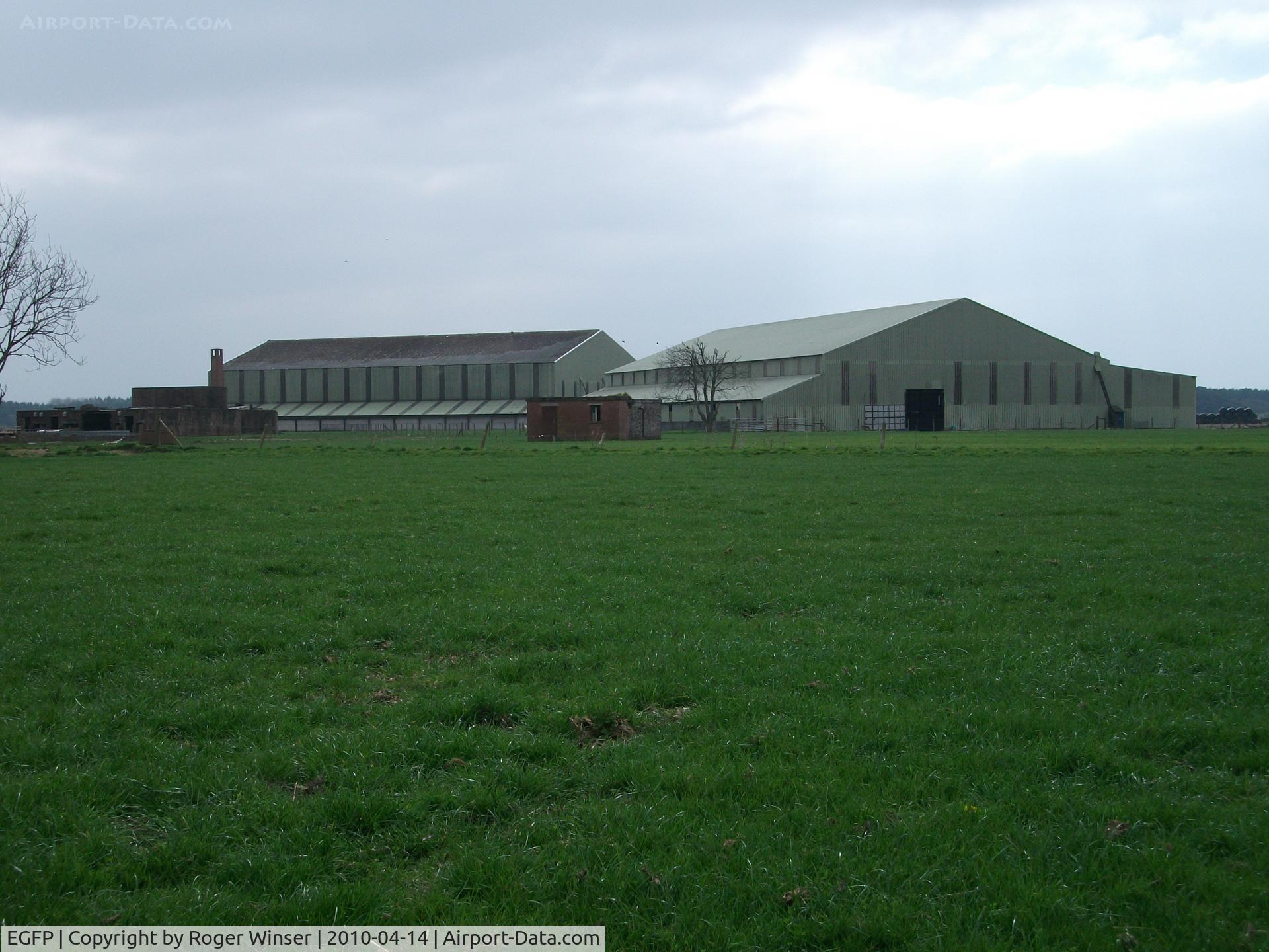 Pembrey Airport, Pembrey, Wales United Kingdom (EGFP) - The remaining two former F Type sheds used for agricultural purposes.  Located on the former RAF Station Pembrey airfield technical site.