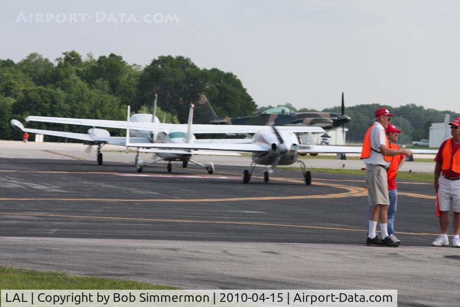 Lakeland Linder Regional Airport (LAL) - Line of planes waiting to depart Lakeland during Sun N Fun 2010.