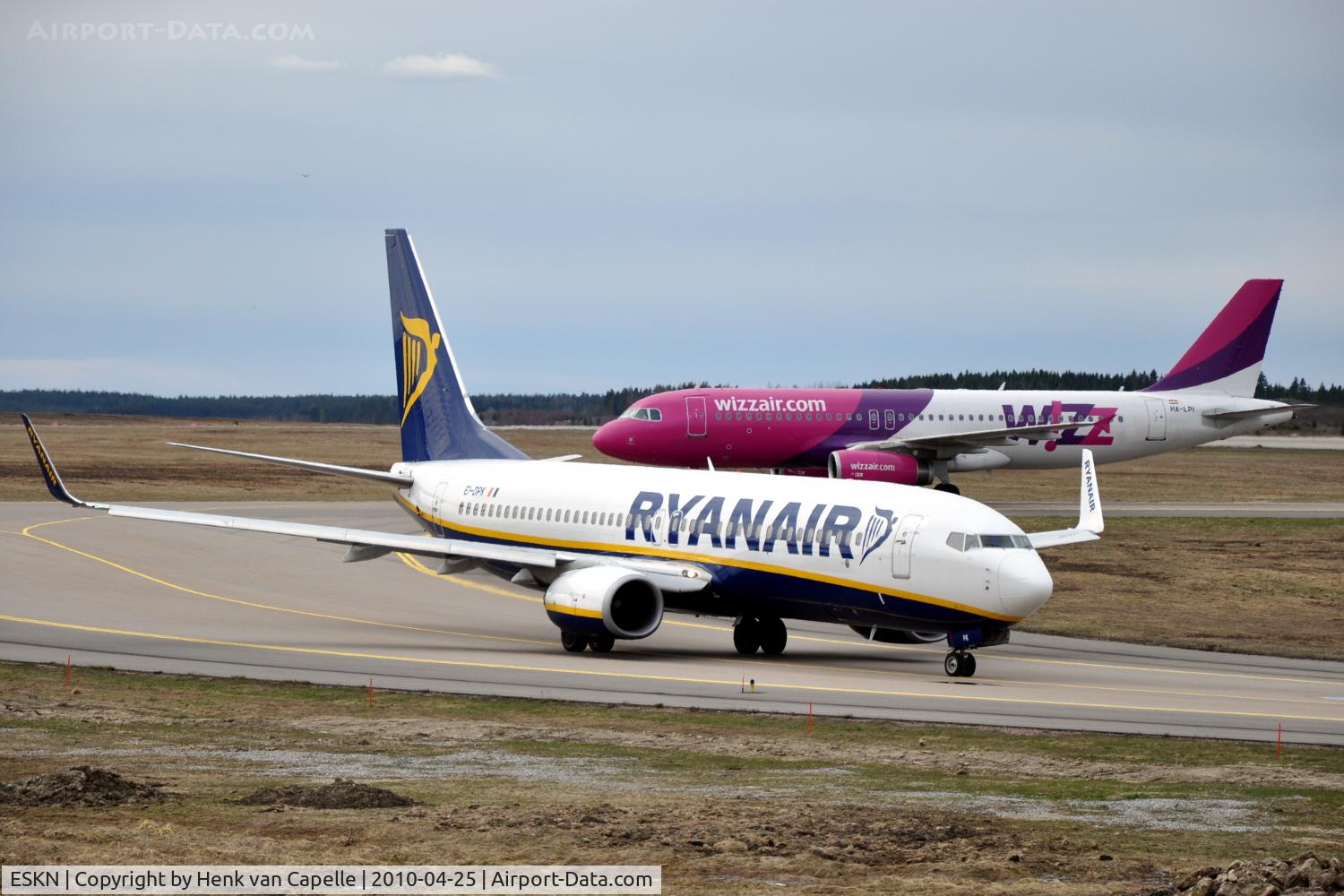 Stockholm-Skavsta Airport, Stockholm / Nyköping Sweden (ESKN) - This picture shows aircraft, 737-8AS and A320-232, of the two major airlines that frequent Nyköping Skavsta (or Stockholm-South)airport in Sweden.