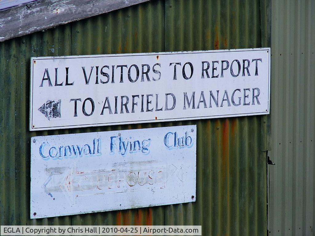 Bodmin Airfield Airport, Bodmin, England United Kingdom (EGLA) - Cornwall Flying Club based at Bodmin Airfield