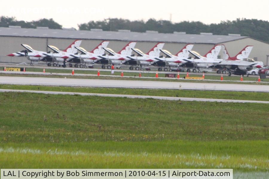 Lakeland Linder Regional Airport (LAL) - Air Force Thunderbirds preparing for demonstration during Sun N Fun 2010.