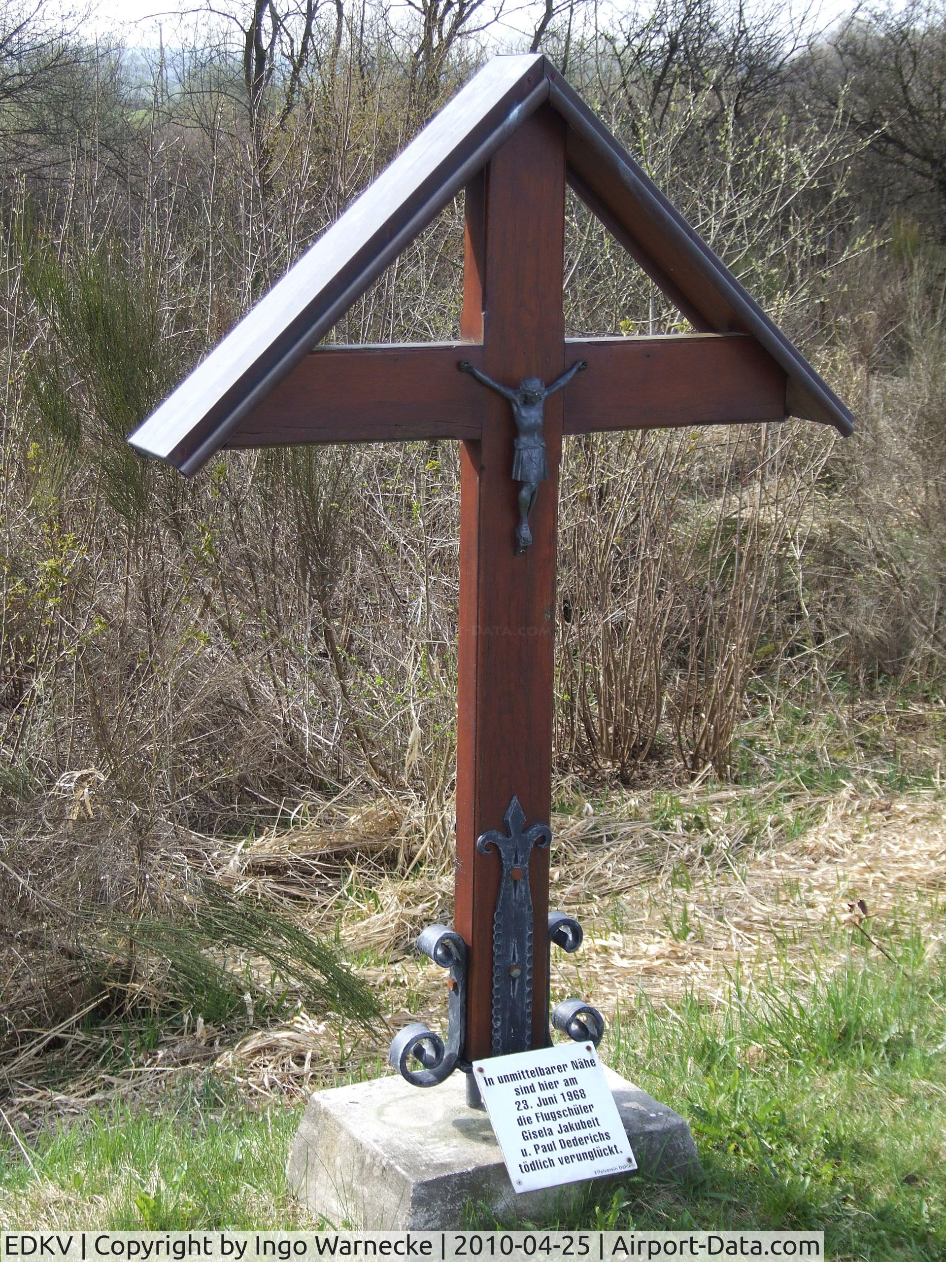 Dahlemer Binz Airport, Dahlem Germany (EDKV) - a memorial for two student pilots killed in an accident close by in 1968