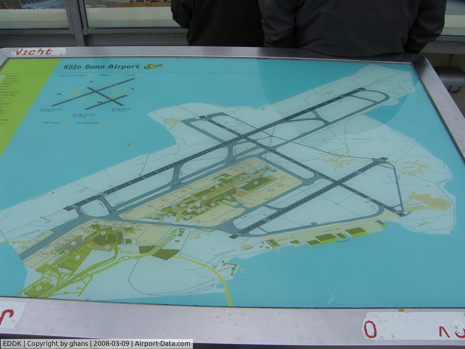 Cologne Bonn Airport, Cologne/Bonn Germany (EDDK) - map of the airport