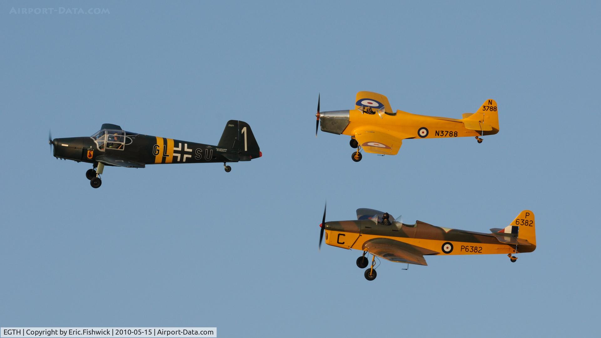 EGTH Airport - Very skillful flying at Shuttleworth May Sunset Air Display, May, 2010.