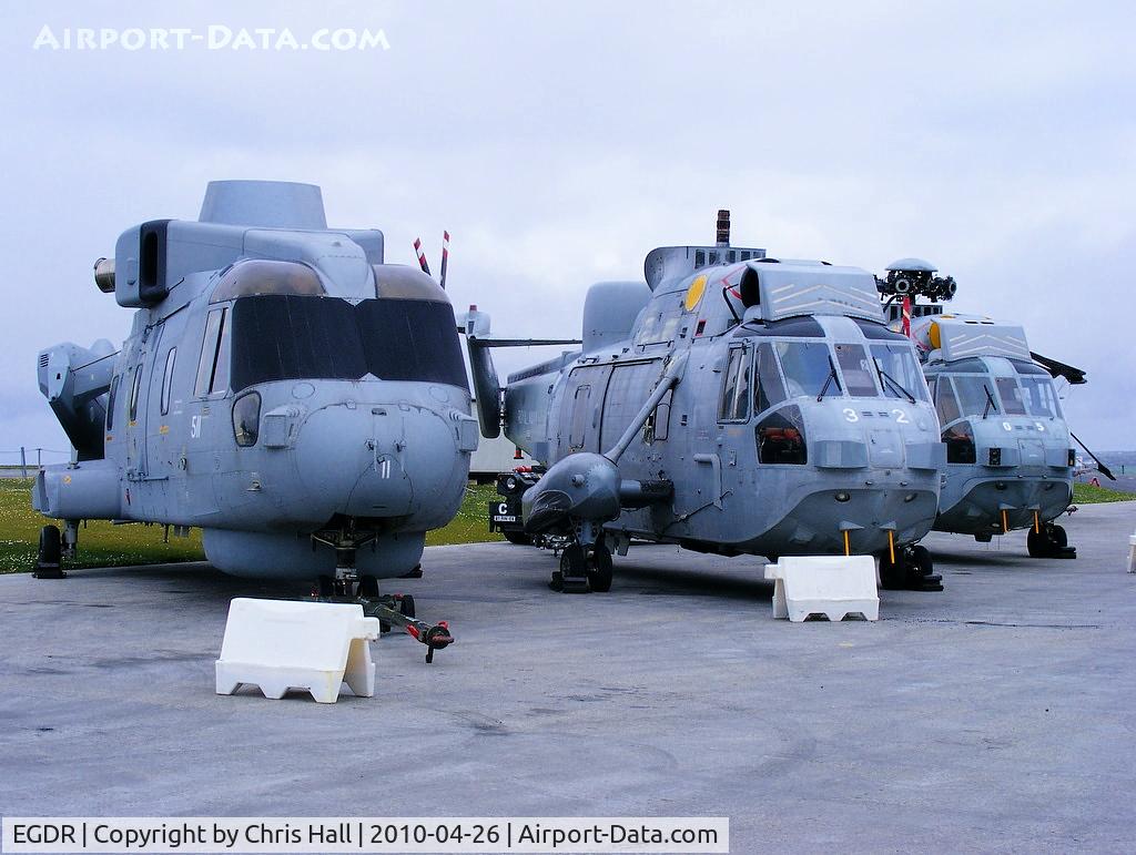 RNAS Culdrose Airport, Helston, England United Kingdom (EGDR) - Merlin and Seakings at the School of Flight Deck Operations at RNAS Culdrose