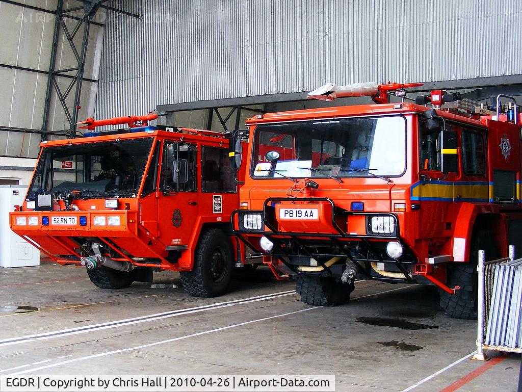 RNAS Culdrose Airport, Helston, England United Kingdom (EGDR) - fire trucks at RNAS Culdrose