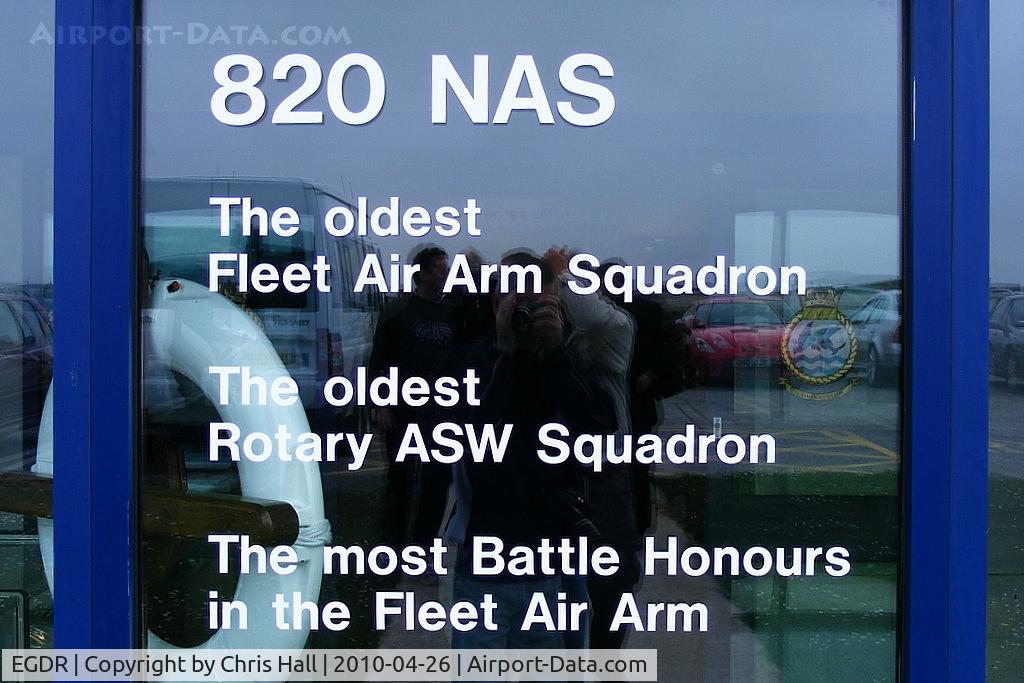 RNAS Culdrose Airport, Helston, England United Kingdom (EGDR) - at the entrance to the 820 NAS hangar