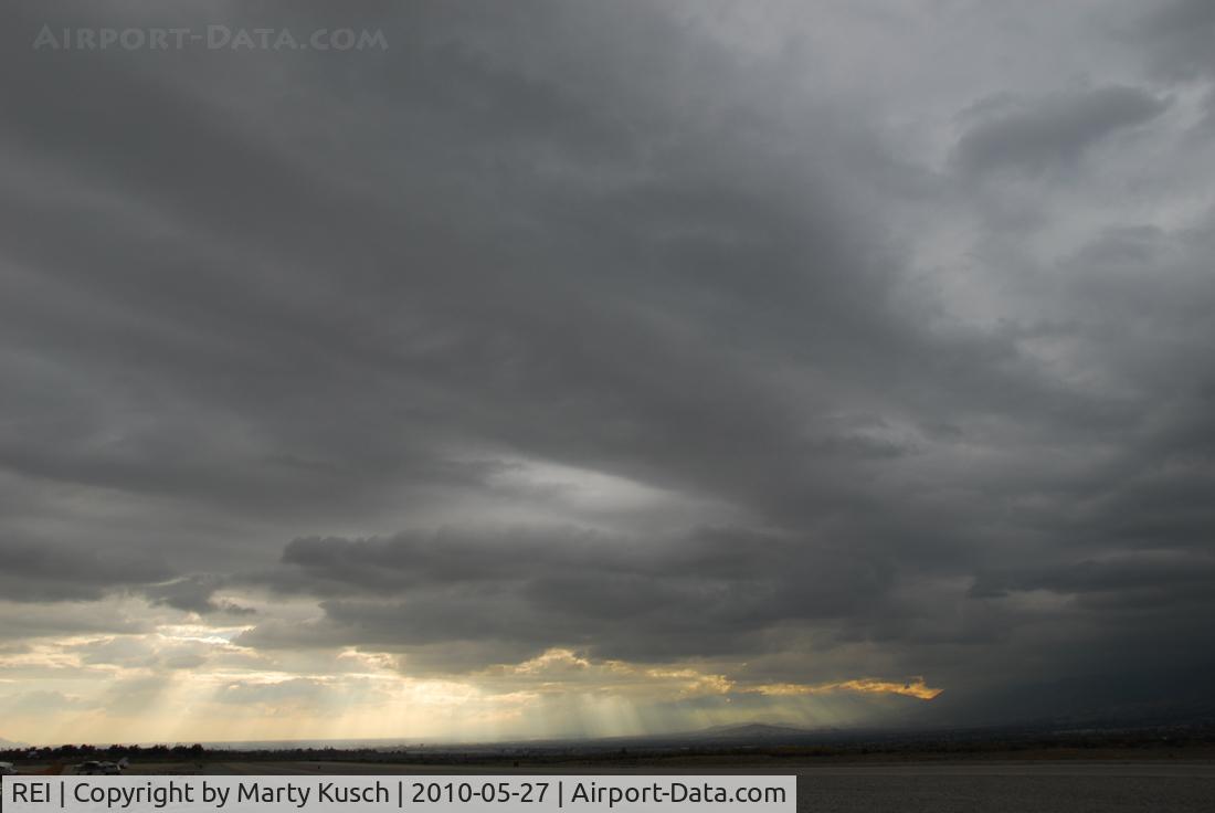 Redlands Municipal Airport (REI) - Evening clouds over the airport. 