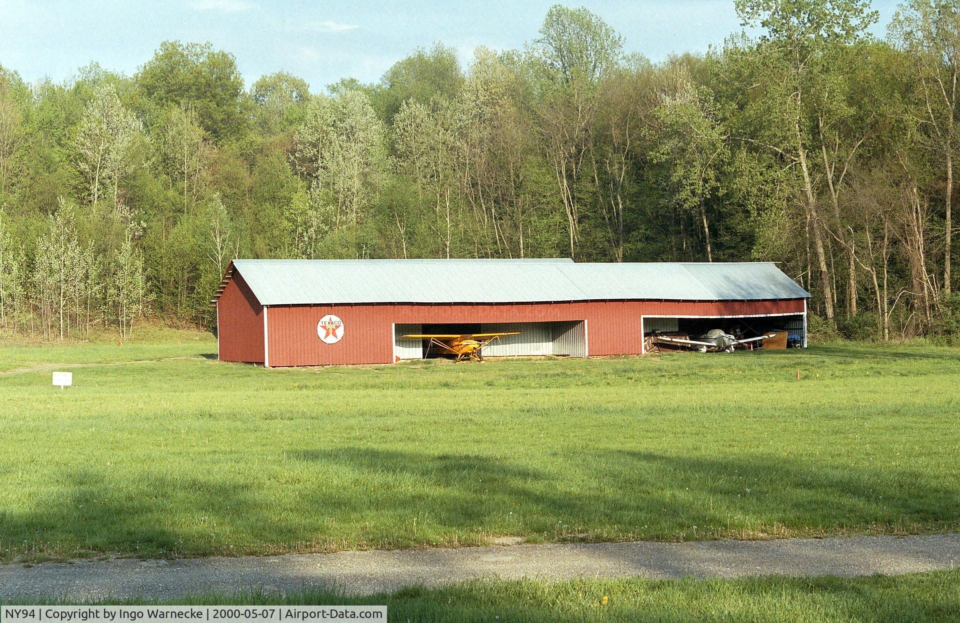 Old Rhinebeck Airport (NY94) - the red hangar across the field