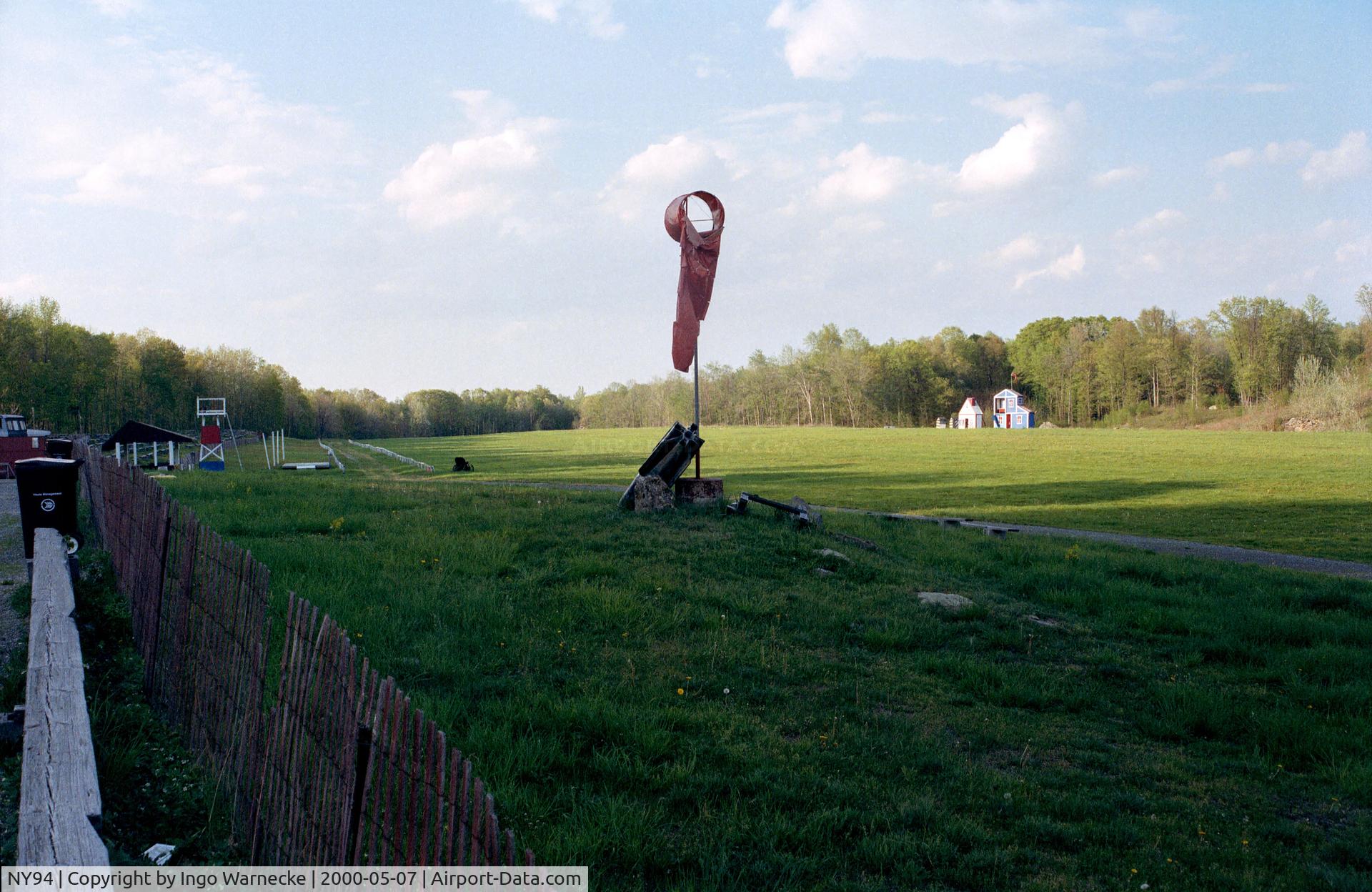 Old Rhinebeck Airport (NY94) - looking along the airstrip in the evening sun