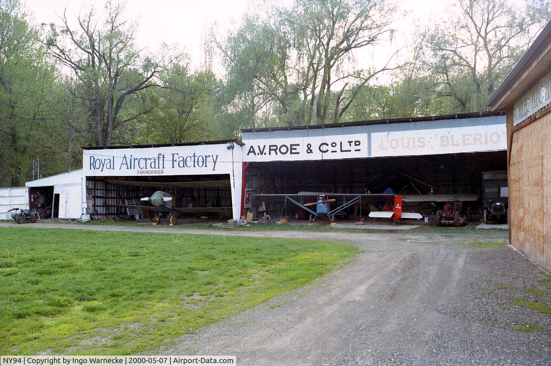 Old Rhinebeck Airport (NY94) - and the hangars in the back row
