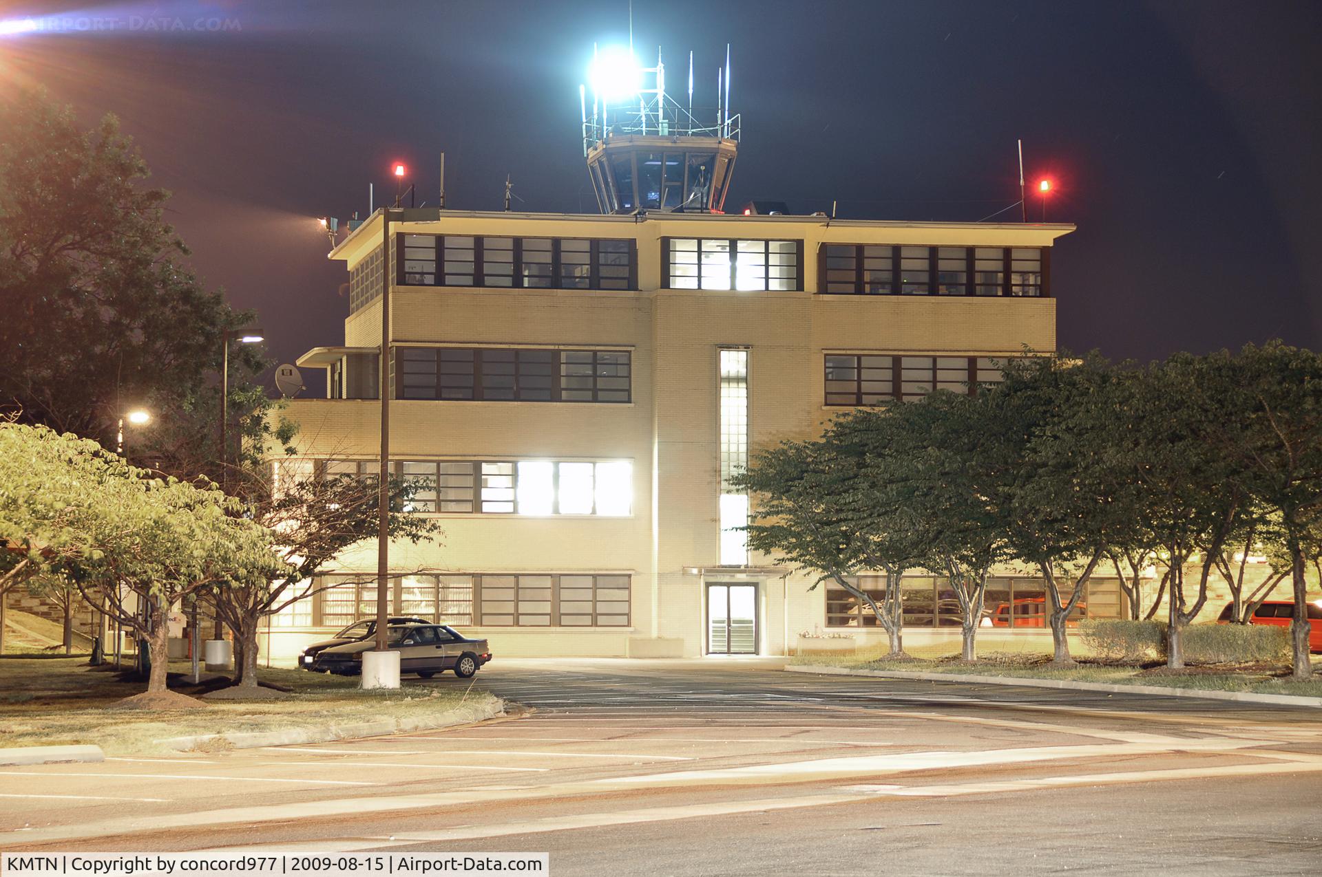 Martin State Airport (MTN) - The historic terminal building at KMTN, as seen on the evening of 8/15/2009.