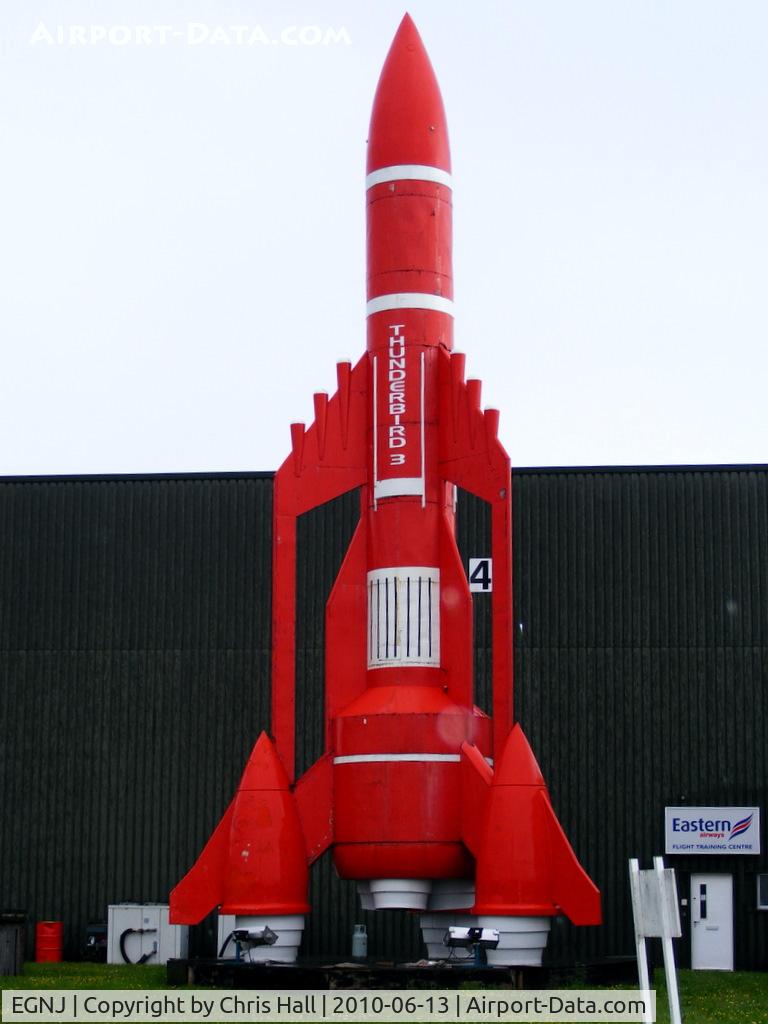 Humberside Airport, Kingston upon Hull, England United Kingdom (EGNJ) - Thunderbird 3 outside the Eastern Airlines hangar at Humberside Airport