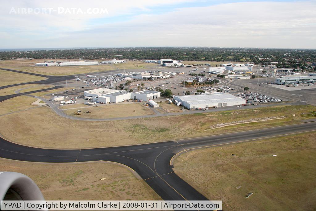 Adelaide International Airport, Adelaide, South Australia Australia (YPAD) - The domestic terminal and cargo area at Adelaide International Airport taken on take off on a flight to Melbourne in January 2008
