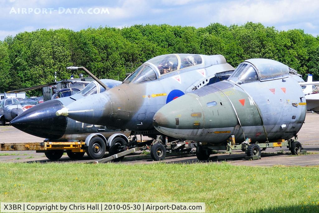 X3BR Airport - from left to right
XN650 De Havilland DH.110 Sea Vixen FAW2
XV165 Hawker Siddeley Buccaneer S2B
XH136 English Electric Canberra PR9
