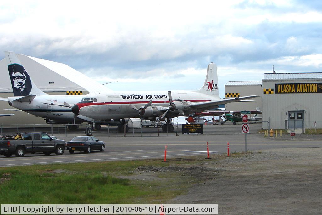 Lake Hood Seaplane Base (LHD) - Alaska Aviation Museum at Lake Hood now has a DC-6 added to the outside Collection