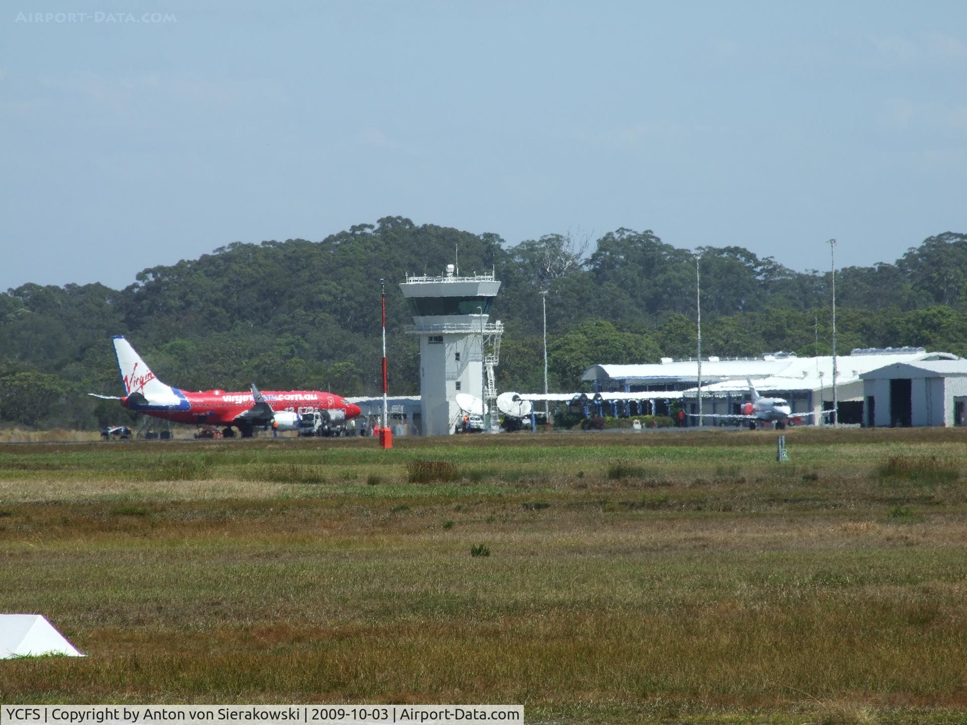 Coffs Harbour Airport, Coffs Harbour, New South Wales Australia (YCFS) - Commercial apron and Control Tower at YCFS
