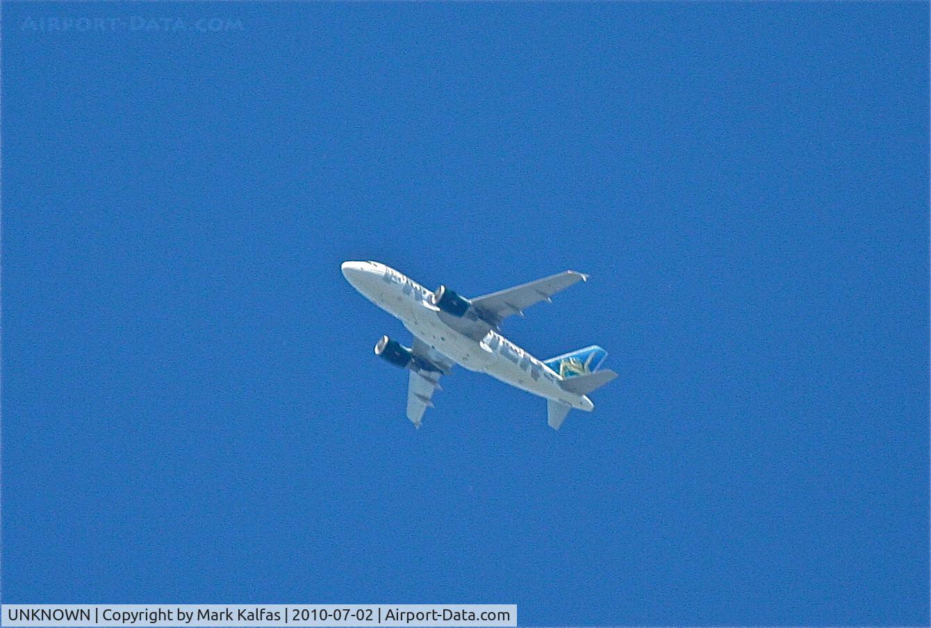UNKNOWN Airport - Frontier Airbus A319 flying over KDPA.