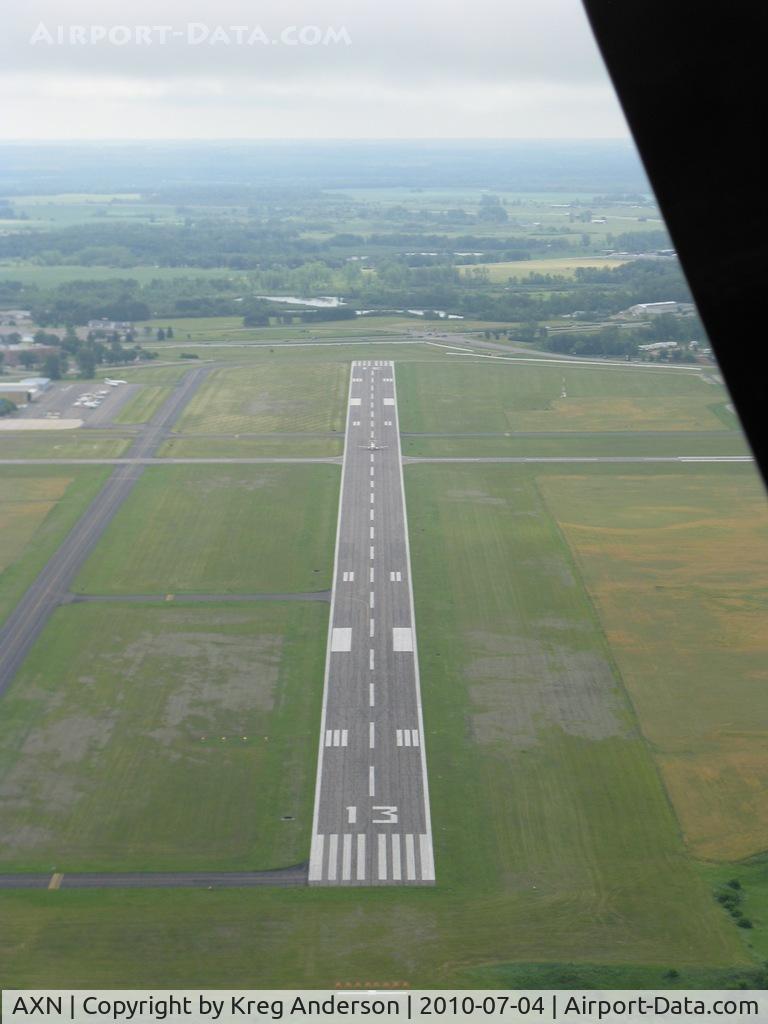 Chandler Field Airport (AXN) - The view of runway 13 from a Travel Air 6000.
