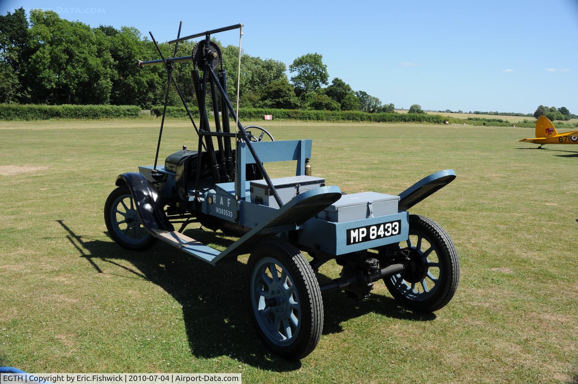EGTH Airport - 1920 Hucks Starter - Based on a model T Ford - It is used to start the Hawker Hind Aircraft (640 hp. V-12 Rolls Royce Kestrel engine.) at Shuttleworth American Air Display 4th. July 2010