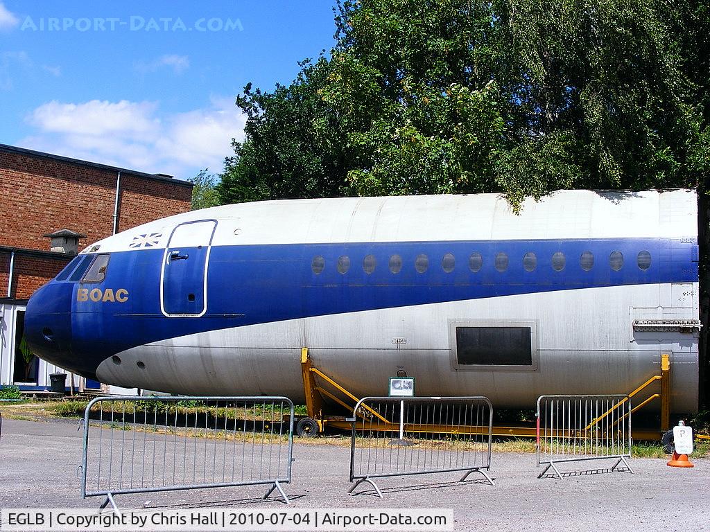EGLB Airport - VC-10 test shell at the Brooklands Museum, painted in BOAC colours