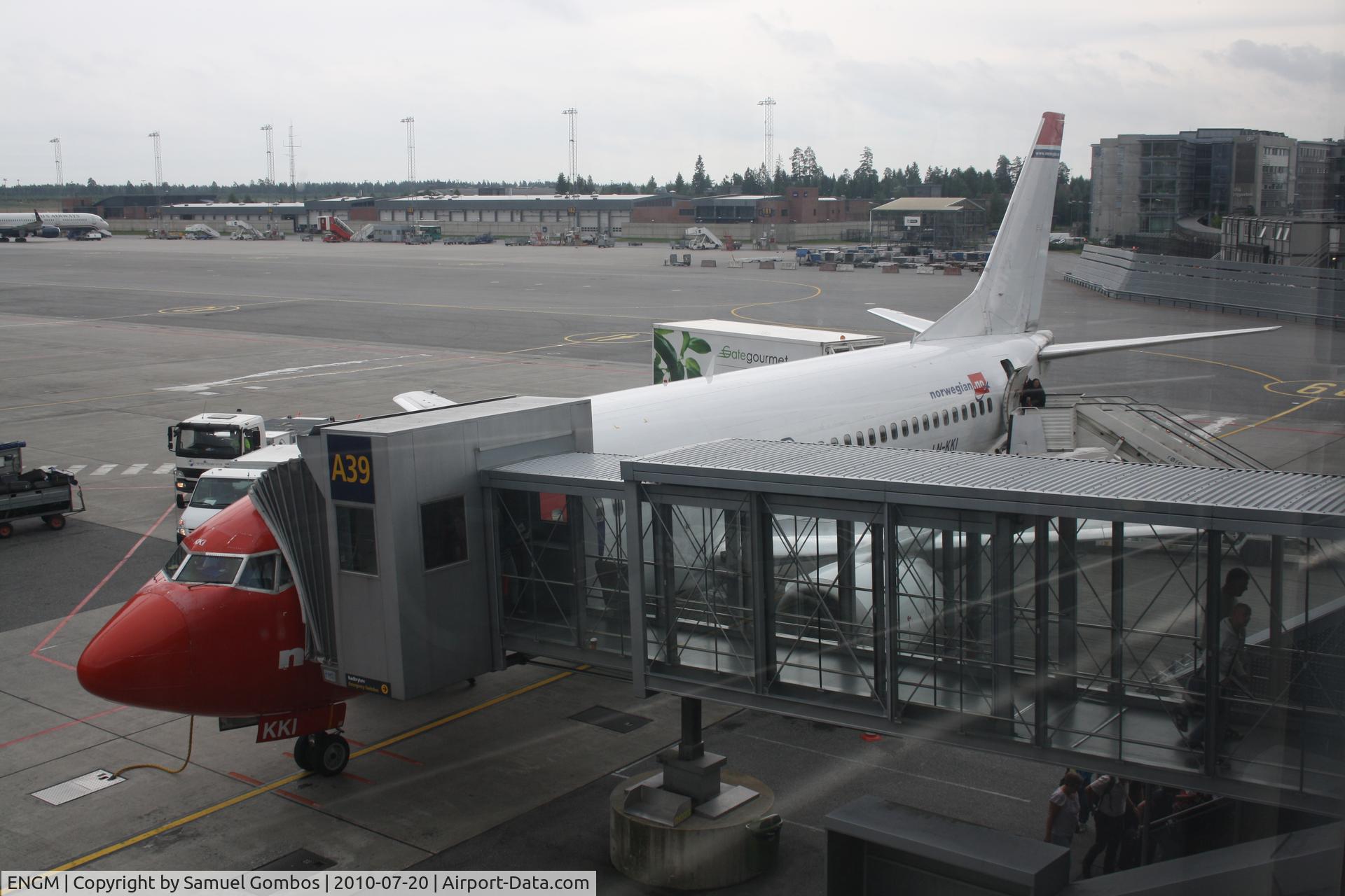 Oslo Airport, Gardermoen, Gardermoen (near Oslo), Akershus Norway (ENGM) - This is the Norwegian Air I took from Budapest (BUD) to Oslo-Gardermoen (OSL) LN-KKI without Winglets...Boeing 737-300 norwegian.no:)