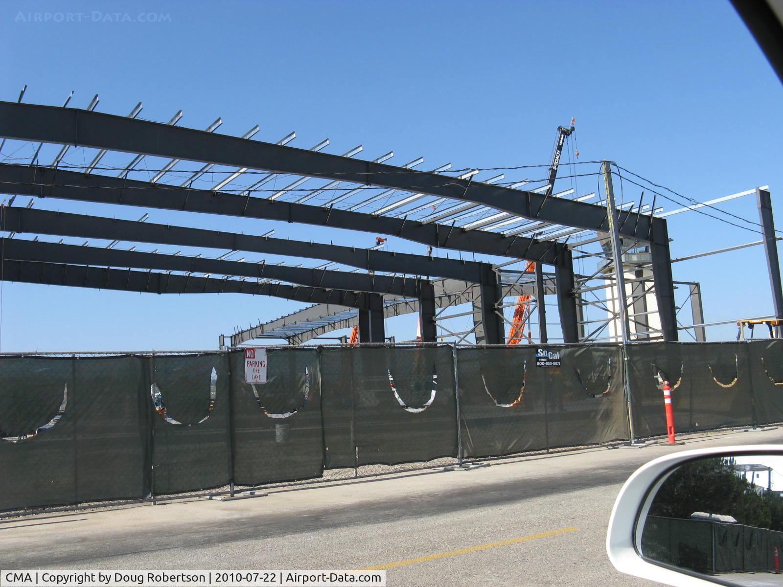 Camarillo Airport (CMA) - Two new large hangars under construction.