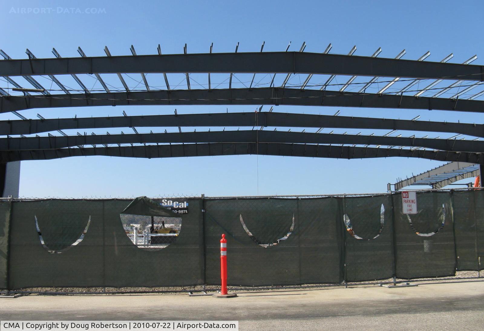 Camarillo Airport (CMA) - Two new large hangars under construction.