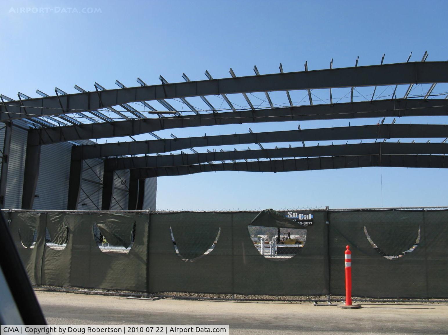 Camarillo Airport (CMA) - Two new large hangars under construction.