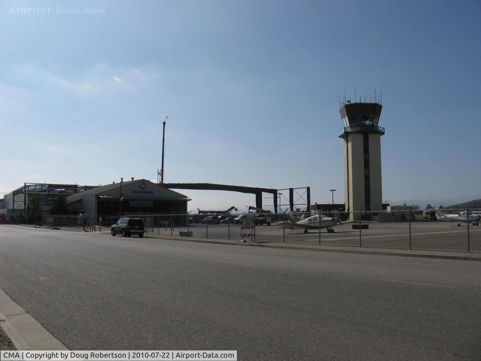 Camarillo Airport (CMA) - Two new large hangars under construction near the Air Traffic Control Tower will add 45,000 square feet of space to SUN AIR JETS.