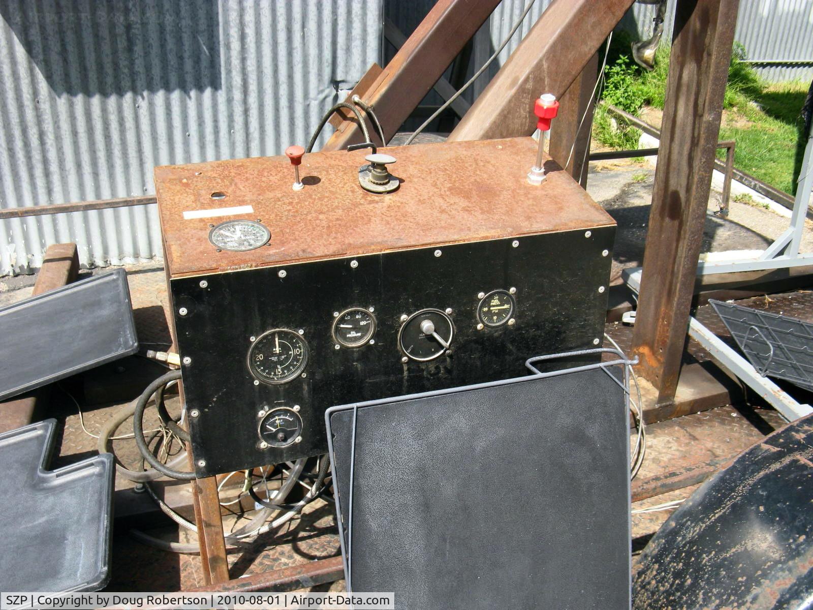 Santa Paula Airport (SZP) - Portable aircraft engine Test Stand, engine instruments and controls