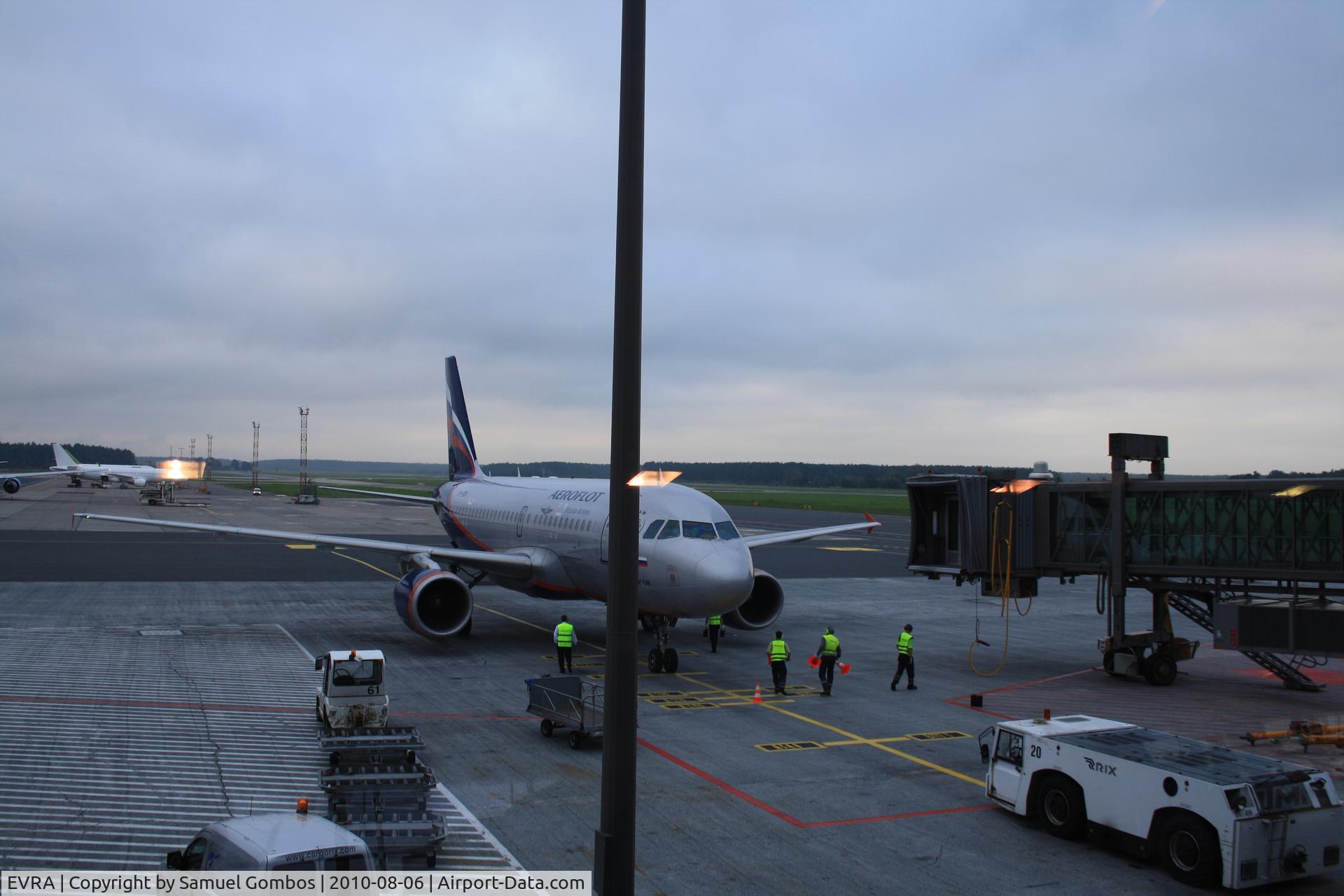 R?ga International Airport, R?ga Latvia (EVRA) - Aeroflot Airbus A319 SU120 taxing into the Gate B26 in Riga (RIX) arrival from Moscow-Sheremetyevo (SVO).....This plane is also returning back to Moscow after 15-20 minutes.....I didn`t took any pictures when the plane departured back to Moscow-Sheremetye
