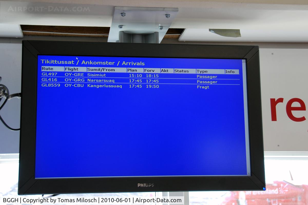 Nuuk Airport, Nuuk (Godthåb) Greenland (BGGH) - Quite specials spellings...