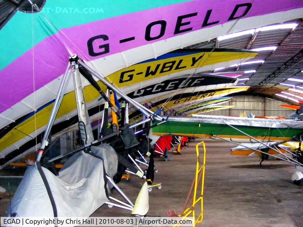 Newtownards Airport, Newtownards, Northern Ireland United Kingdom (EGAD) - Microlights in the main hangar at Newtownards Airport