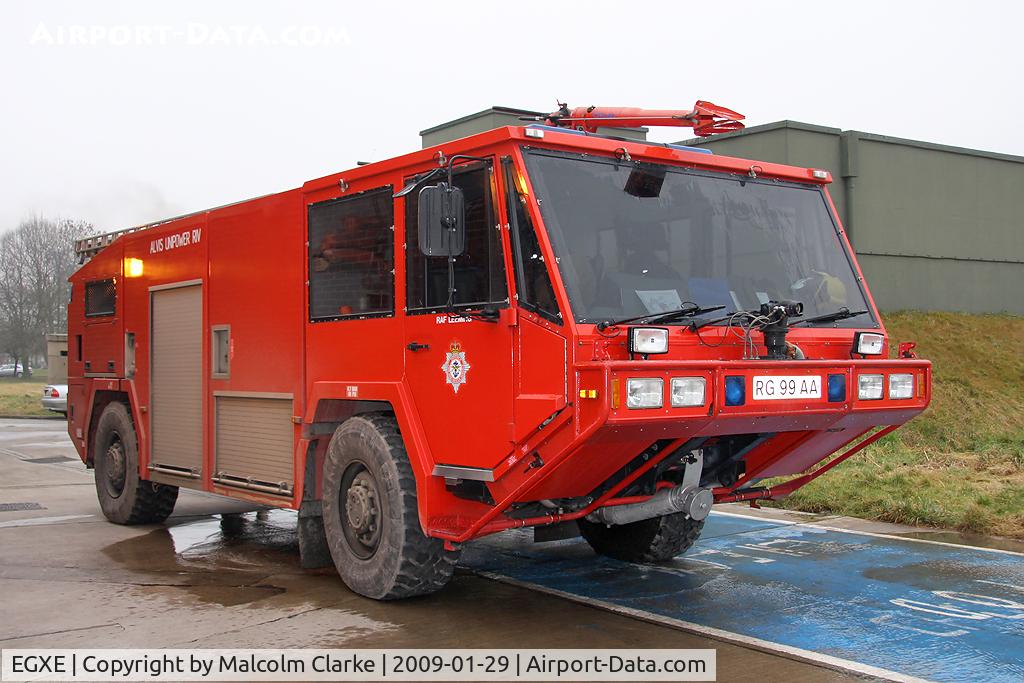RAF Leeming Airport, Leeming Bar, England United Kingdom (EGXE) - Fire tender at RAF Leeming, North Yorkshire, January 2009.